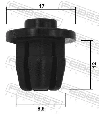 FEBEST Clip, trim/protection strip (88570-110)