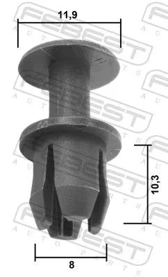 FEBEST Clip, trim/protection strip (88570-185)