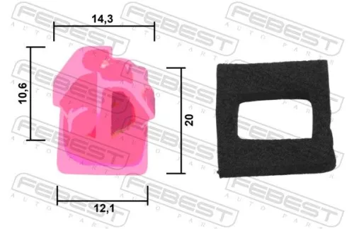 FEBEST Clip, trim/protection strip (88570-193)