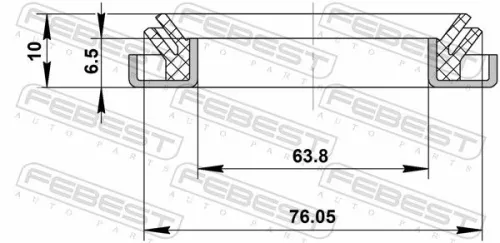 FEBEST Seal Ring, wheel hub (95DDY-75640610X)