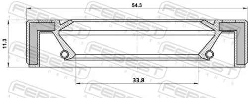 FEBEST Shaft Seal, differential (95GAY-35541111R)