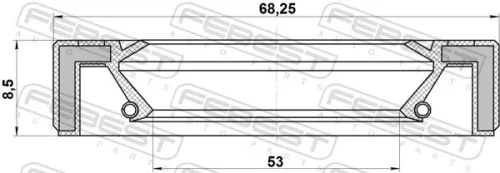 FEBEST Shaft Seal, transfer case (95GAY-55680808L)