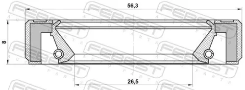FEBEST Shaft Seal, differential (95GBY-28560808R)