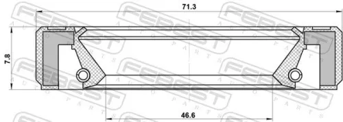 FEBEST Shaft Seal, transfer case (95GBY-48710808R)