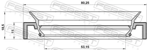 FEBEST Shaft Seal, drive shaft (95HAS-55801118C)