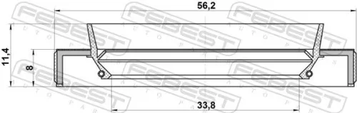 FEBEST Shaft Seal, drive shaft (95HBY-35560811L)