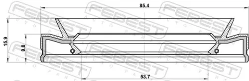 FEBEST Shaft Seal, differential (95HES-55851016L)