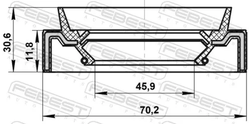 FEBEST Shaft Seal, differential (95JAS-47701232C)