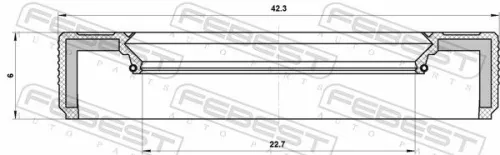 FEBEST Shaft Seal, manual transmission main shaft (95LBY-24420606R)