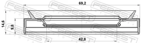 FEBEST Shaft Seal, drive shaft (95PES-44691015L)