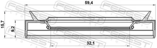 FEBEST Shaft Seal, manual transmission (95PEY-33590916R)