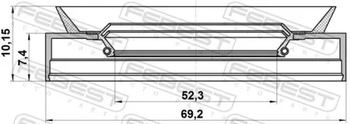 FEBEST Seal Ring, wheel hub (95TBS-54690710X)
