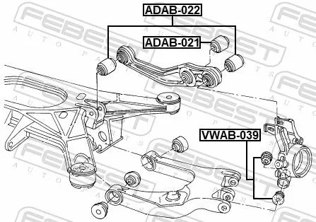FEBEST Mounting, control/trailing arm (ADAB-021)