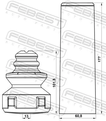 FEBEST Dust Cover Kit, shock absorber (ADSHB-A3IIR-KIT)