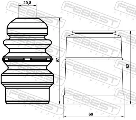 FEBEST Dust Cover Kit, shock absorber (ADSHB-A4IIF-KIT)