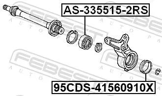 FEBEST Bearing, drive shaft (AS-335515-2RS)