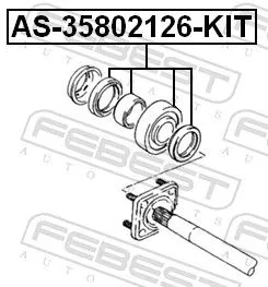 FEBEST Bearing, drive shaft (AS-35802126-KIT)