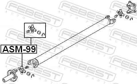 FEBEST Joint, propshaft (ASM-99)