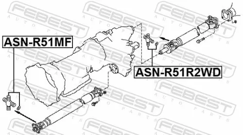 FEBEST Joint, propshaft (ASN-R51MF)