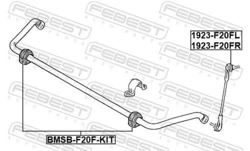 FEBEST Mounting, stabiliser bar (BMSB-F20F-KIT)