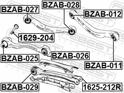 FEBEST Mounting, control/trailing arm (BZAB-028)