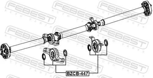 FEBEST Bearing, propshaft centre bearing (BZCB-447)