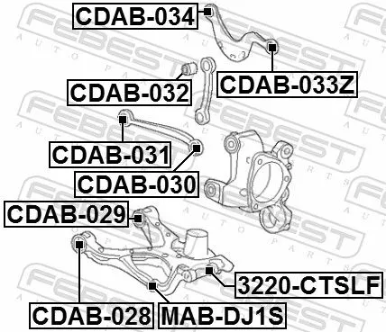 FEBEST Mounting, control/trailing arm (CDAB-031)