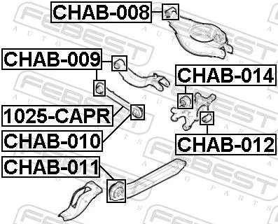 FEBEST Mounting, control/trailing arm (CHAB-008)