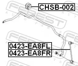 FEBEST Mounting, stabiliser bar (CHSB-002)