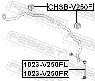 FEBEST Mounting, stabiliser bar (CHSB-V250F)