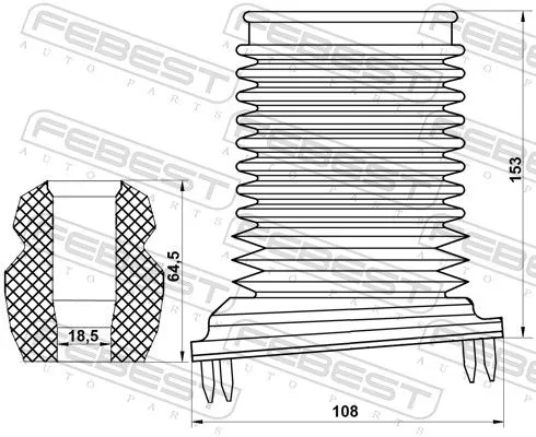 FEBEST Dust Cover Kit, shock absorber (CHSHB-T250F-KIT)