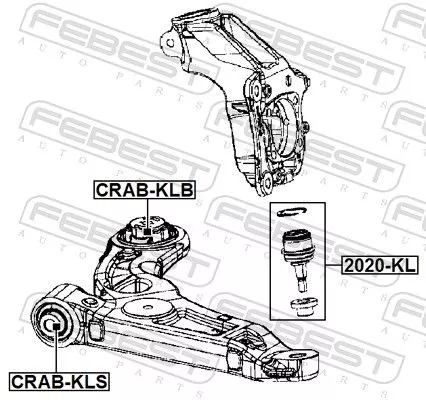 FEBEST Mounting, control/trailing arm (CRAB-KLB)
