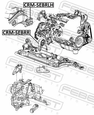 FEBEST Mounting, engine (CRM-SEBRLH)