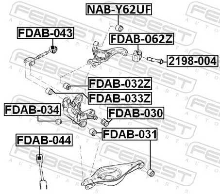 FEBEST Mounting, control/trailing arm (FDAB-043)