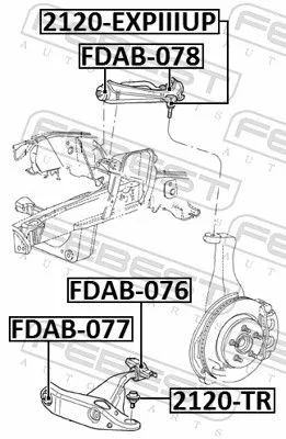 FEBEST Mounting, control/trailing arm (FDAB-078)