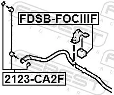 FEBEST Mounting, stabiliser bar (FDSB-FOCIIIF)