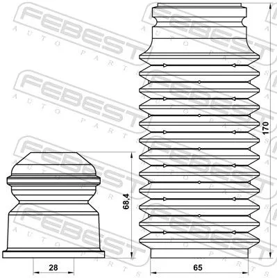 FEBEST Dust Cover Kit, shock absorber (FDSHB-MONIIIF-KIT)