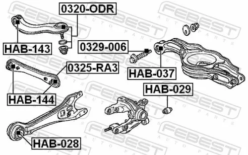 FEBEST Bush, shock absorber (HAB-029)