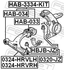 FEBEST Mounting, control/trailing arm (HAB-033)