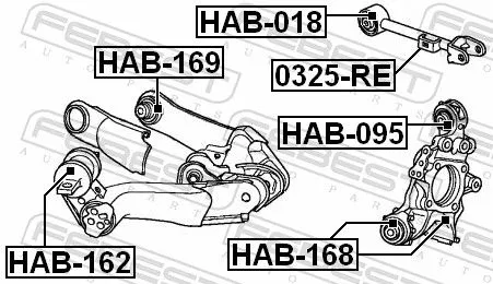 FEBEST Mounting, control/trailing arm (HAB-095)