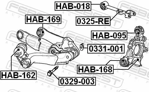 FEBEST Mounting, control/trailing arm (HAB-162)