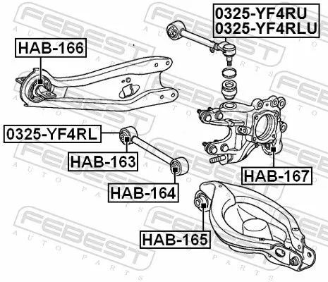 FEBEST Mounting, control/trailing arm (HAB-166)