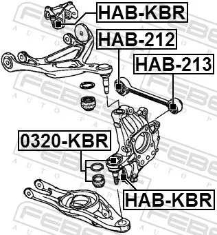 FEBEST Mounting, control/trailing arm (HAB-212)