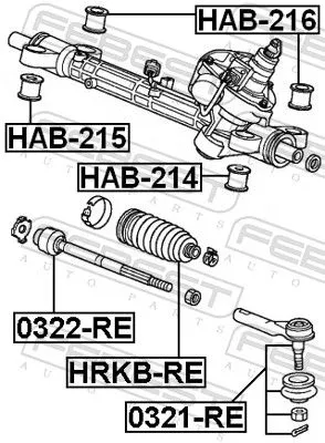 FEBEST Mounting, steering gear (HAB-215)