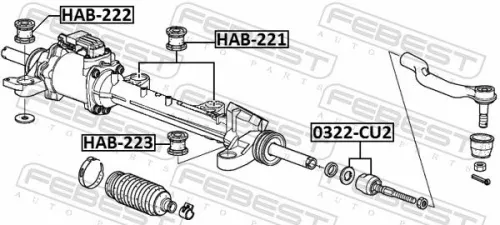 FEBEST Mounting, steering gear (HAB-221)