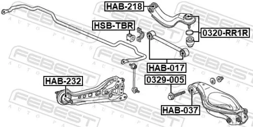 FEBEST Mounting, control/trailing arm (HAB-232)