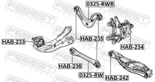 FEBEST Mounting, control/trailing arm (HAB-242)