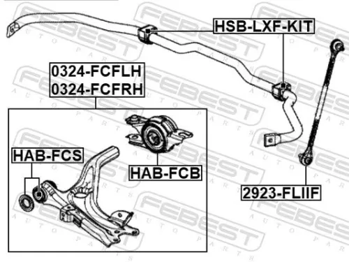 FEBEST Mounting, control/trailing arm (HAB-FCB)