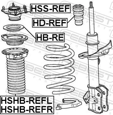 FEBEST Rolling Bearing, suspension strut support mount (HB-RE)