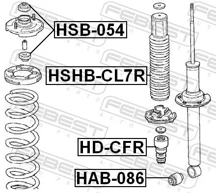 FEBEST Rubber Buffer, suspension (HD-CFR)